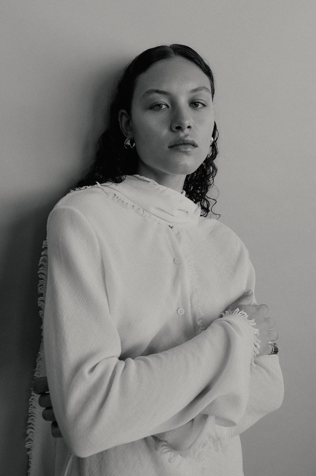 Contour Hoop Gold Earrings