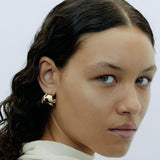 Contour Hoop Gold Earrings