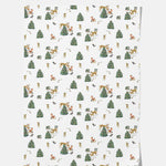 Red Cap Cards Forest Christmas Wrapping Paper Sheet.