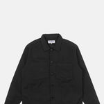 Reworked348 Barker Washed Herringbone Shirt Black.