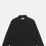 Reworked348 Barker Washed Herringbone Shirt Black.