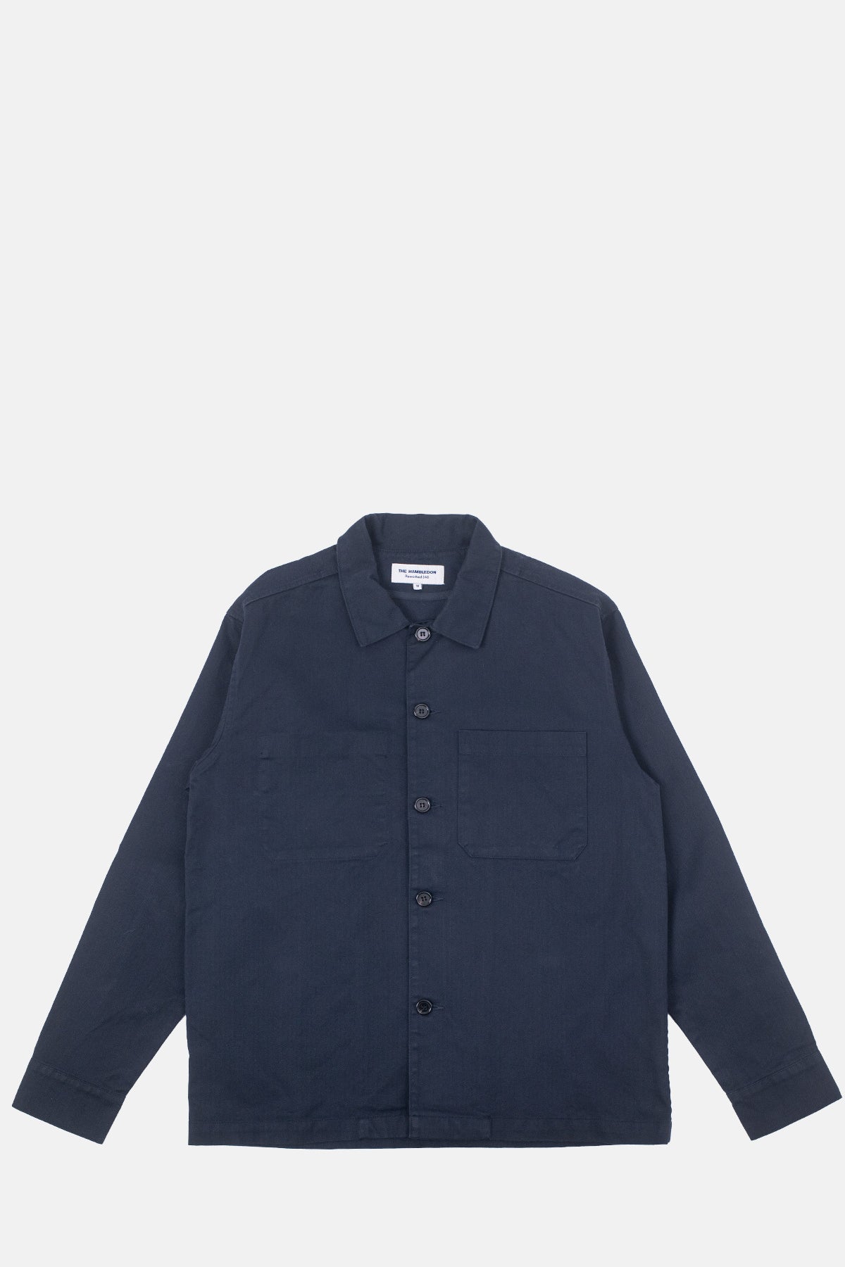 Reworked 348 Barker Washed Harringbone Shirt Navy.