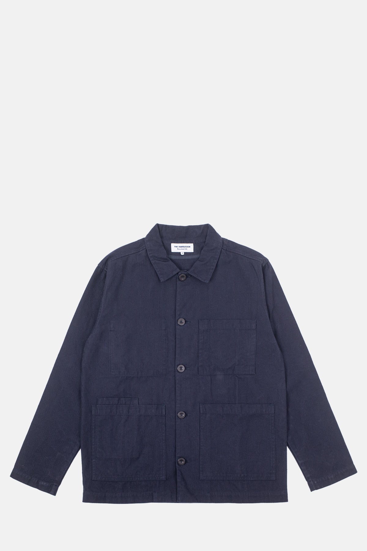 Reworked 348 William Washed Herringbone Chore Jacket Navy.