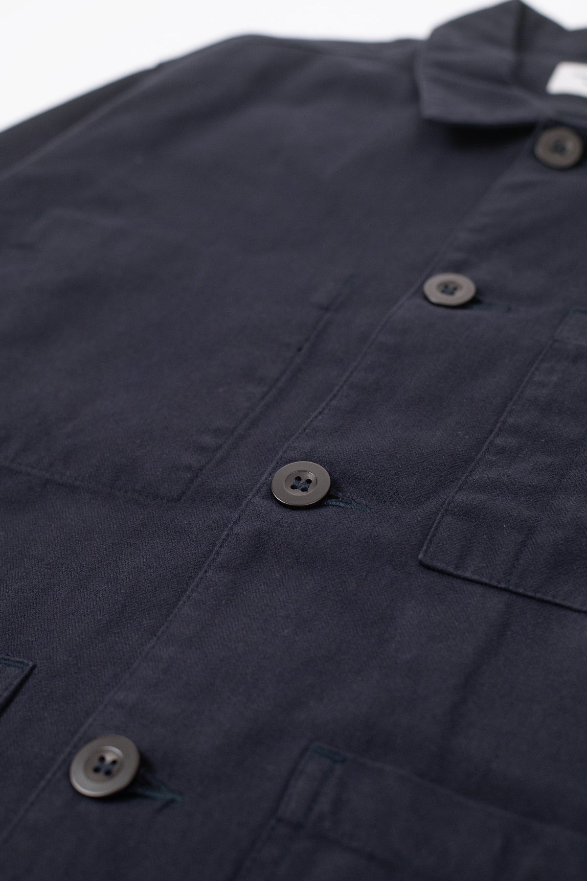William Washed Herringbone Chore Jacket Navy
