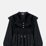 Rixo Diann Top Lilly Embroidery Black.