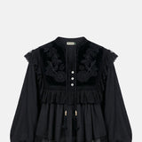Rixo Diann Top Lilly Embroidery Black.