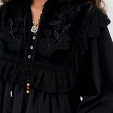 Diann Top Lilly Embroidery Black