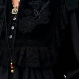 Diann Top Lilly Embroidery Black