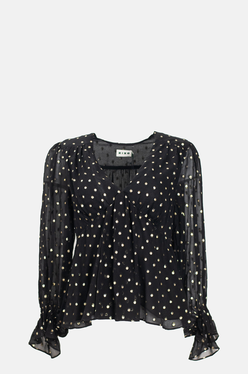 Rixo Ethel Top Gold Spot Black.