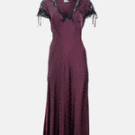 Rixo Fern Dress Floral Trail Jacquard Wine.