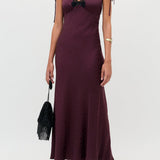 Fern Dress Floral Trail Jacquard Wine