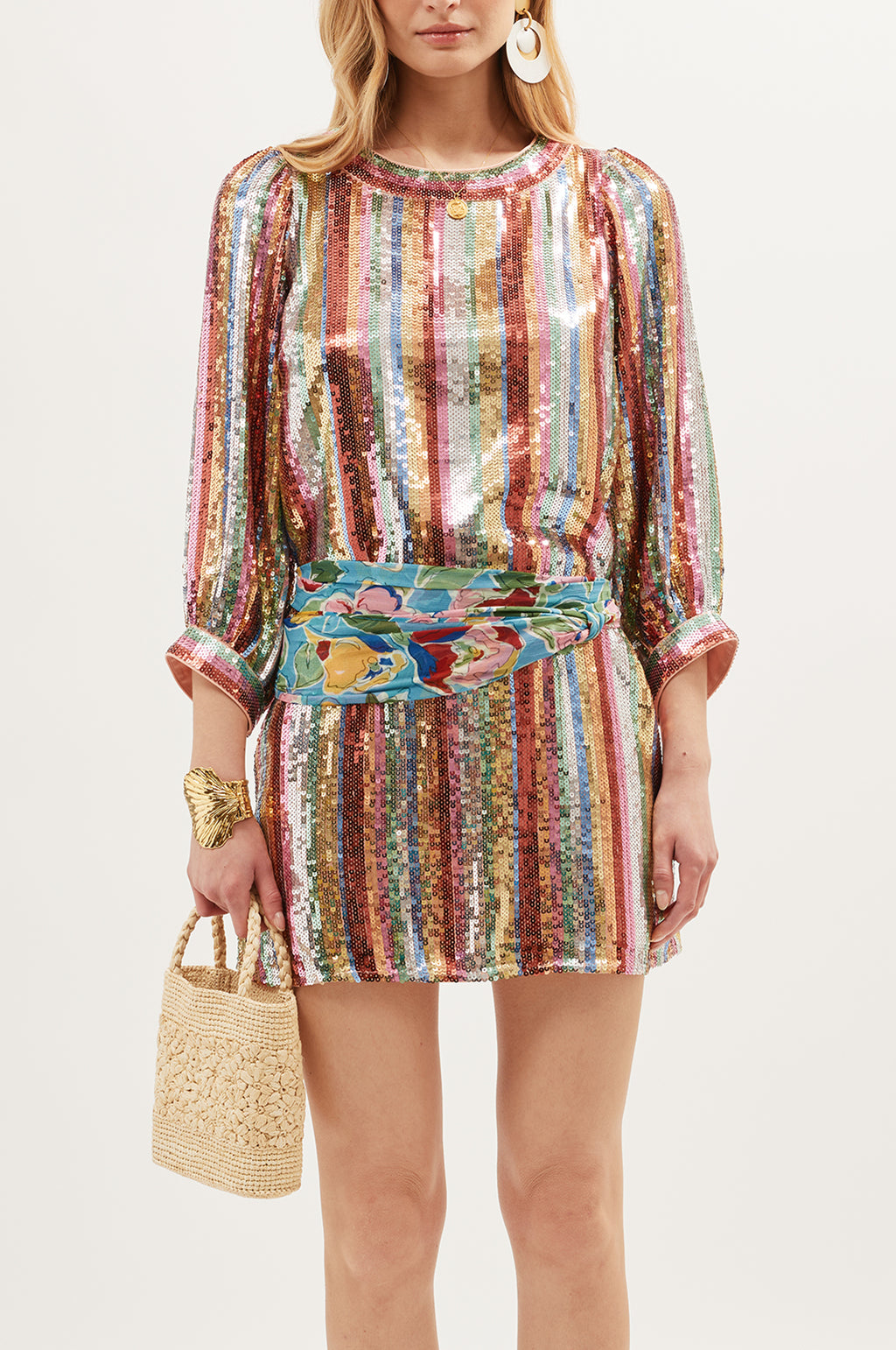 Laurie Dress Dixie Stripe Embellishment Multi