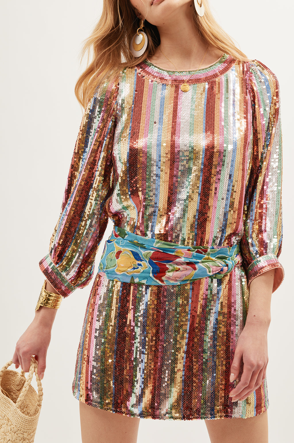 Laurie Dress Dixie Stripe Embellishment Multi