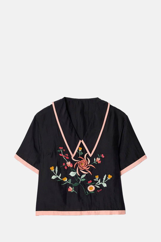 Nicolina Top Frida Embroidery Black