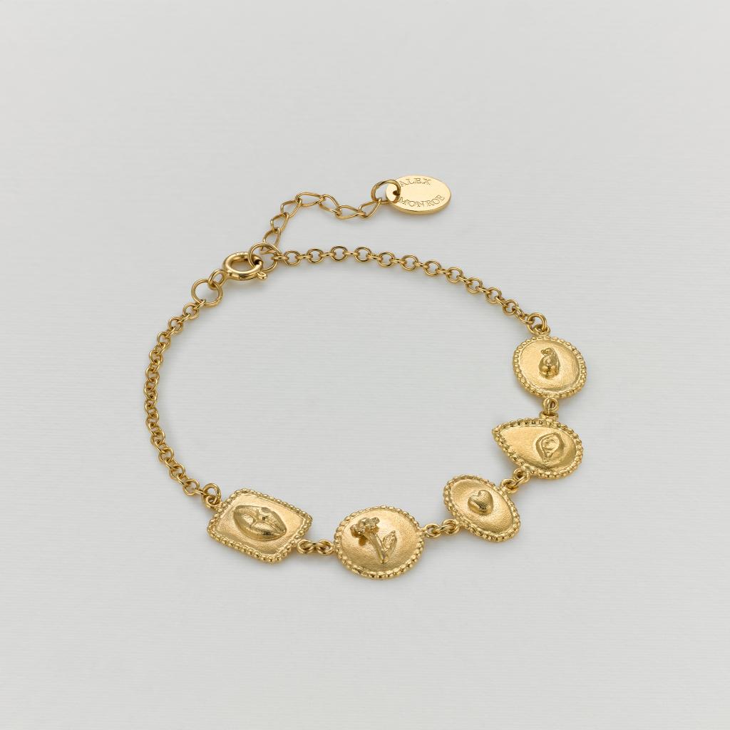 A.M. Gratitude for Nature Linked Station Bracelet Gold