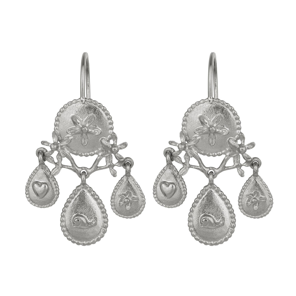 A.M. Gratitude for Nature Girandole Earrings Silver