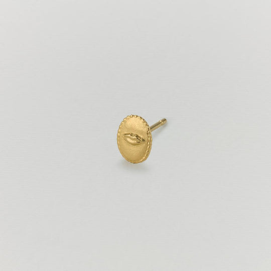 A.M. Oval Ex-voto Lips Single Stud Earring Gold