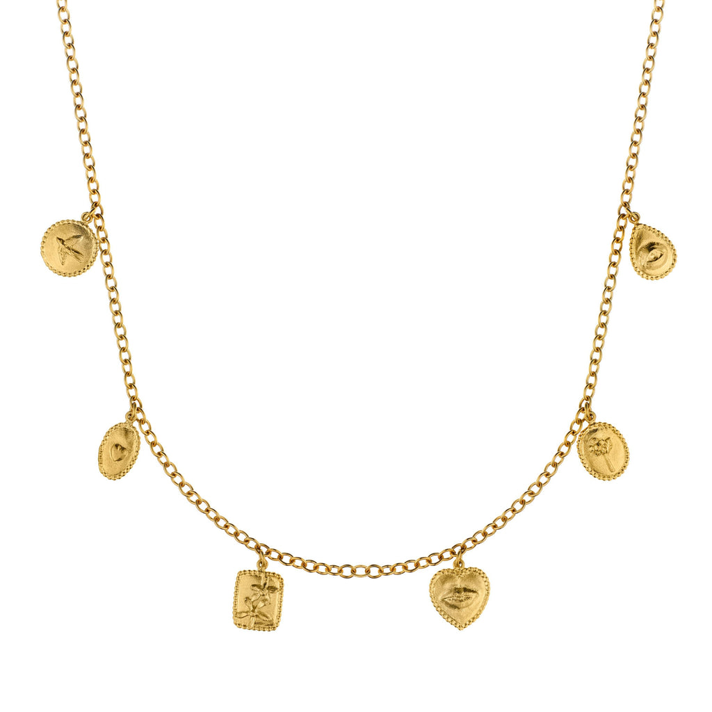 A.M. Gratitude for Nature Small Charm Necklace Gold