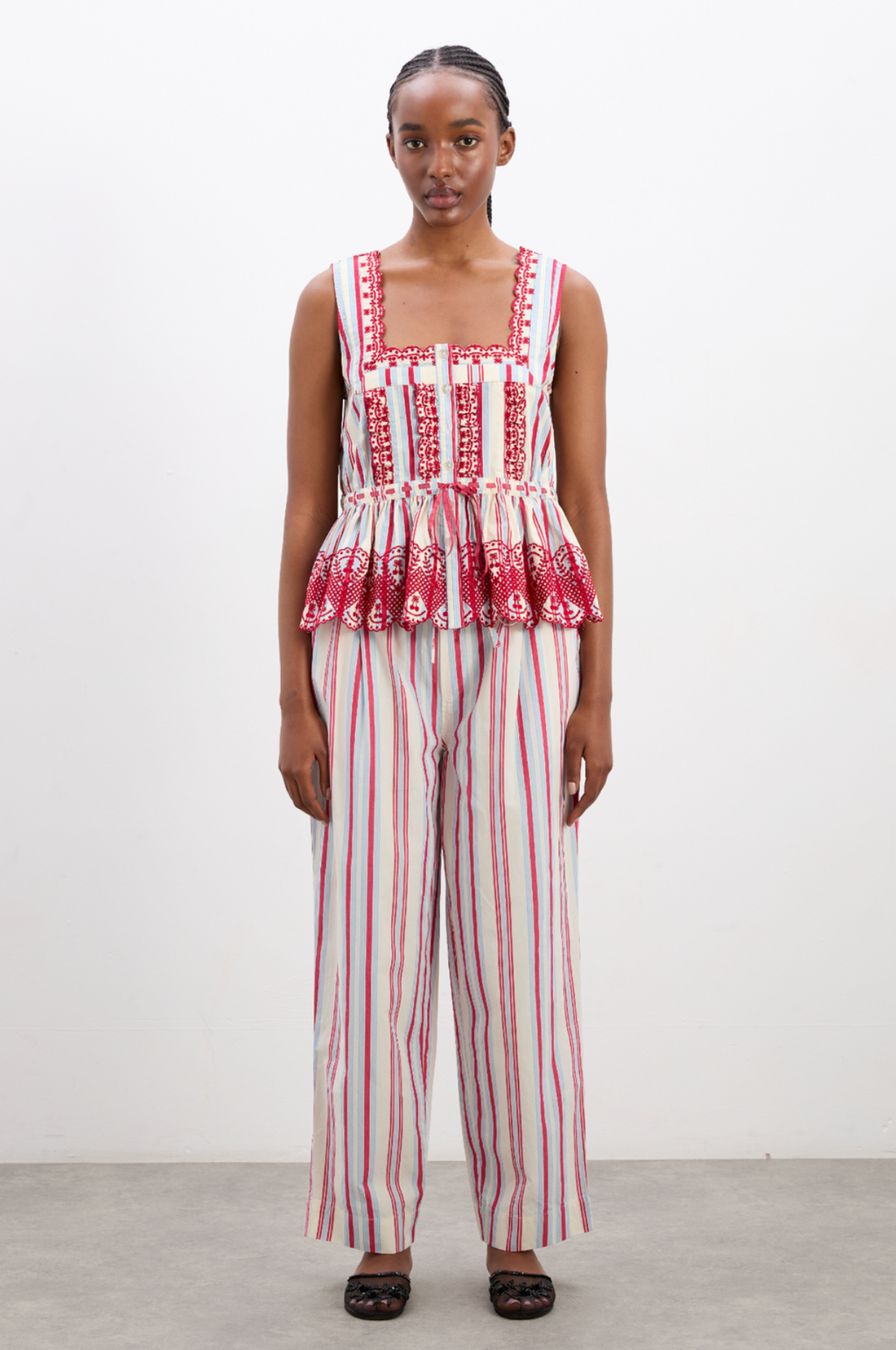 Amaya Blouse Butter Cherry Stripe Multi