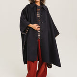 Selena Double Face Cape Bleu