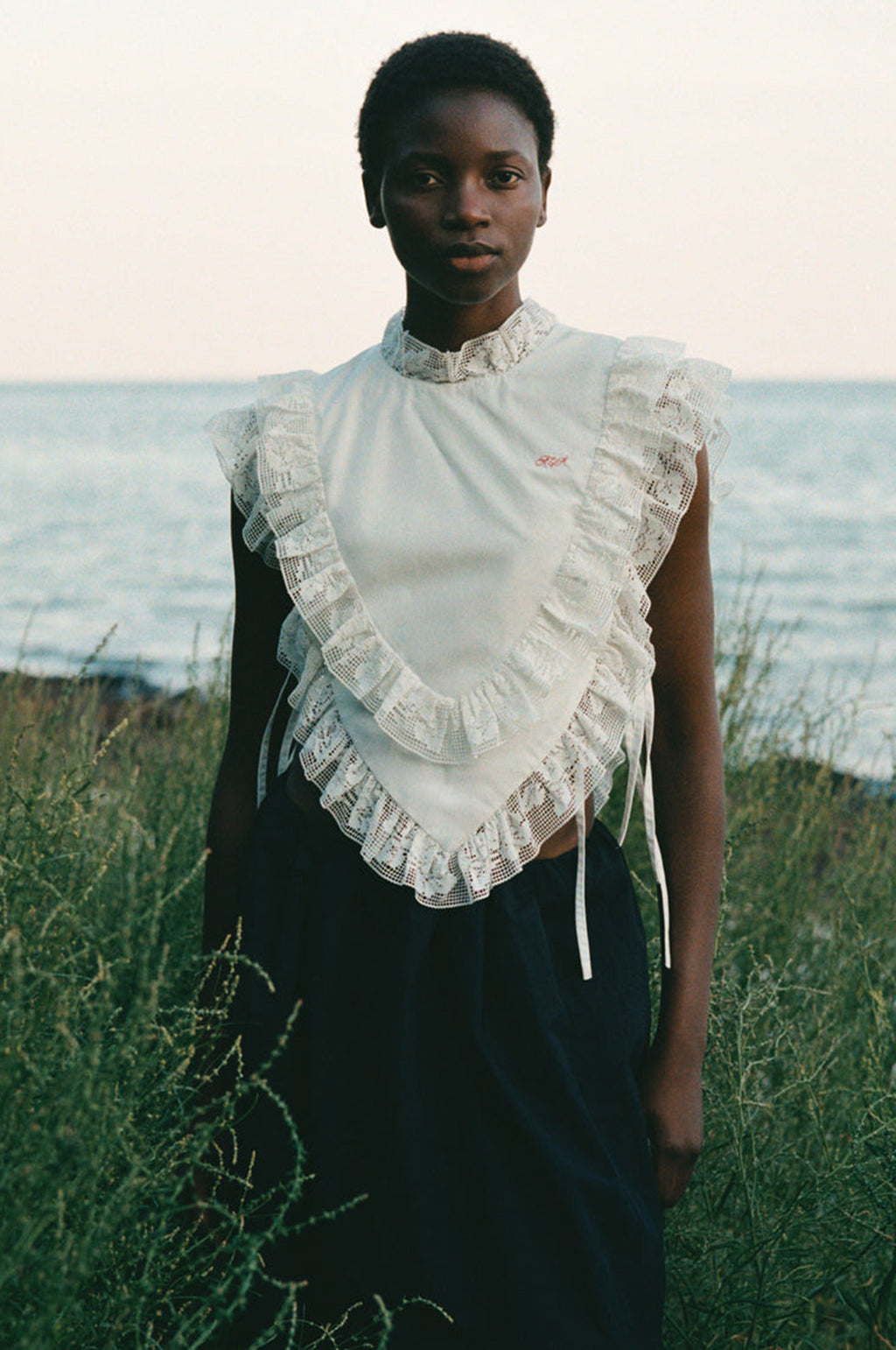Abelene Solid Side Tie Tank Top White