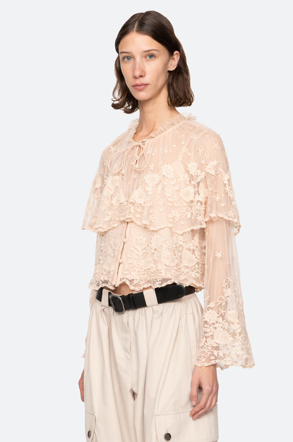 Bronte Emb L/Slv Top Blush