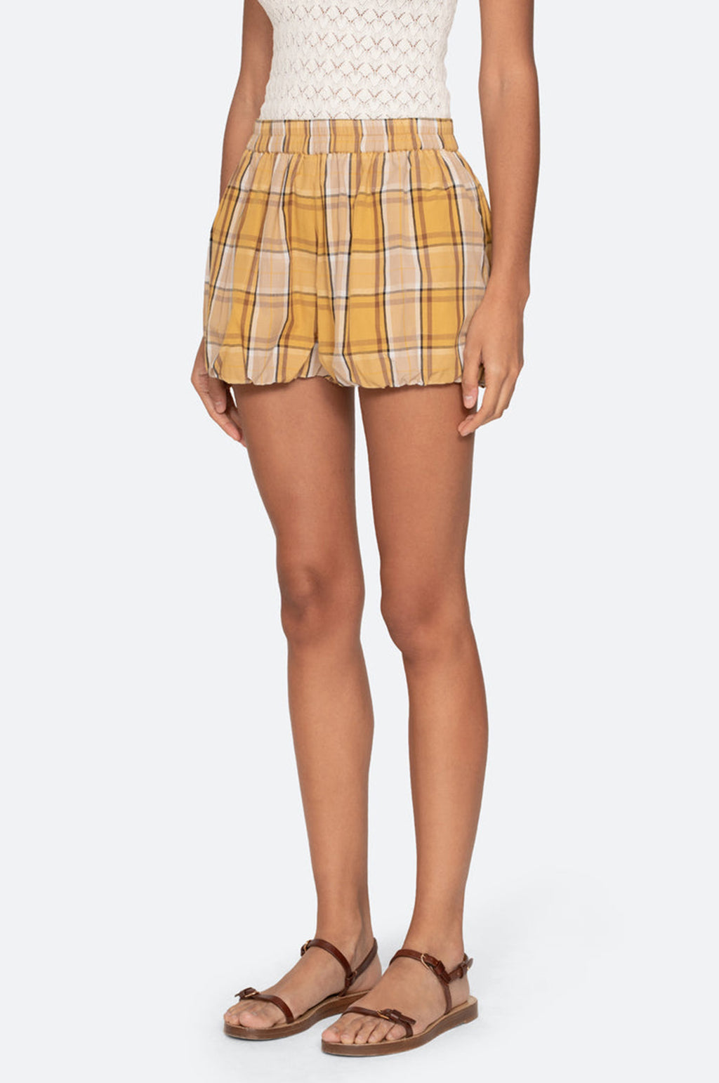 Copeland Plaid Shorts Yellow