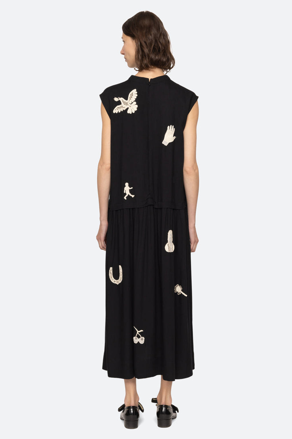 Ellison Solid Tank Midi Dress Black