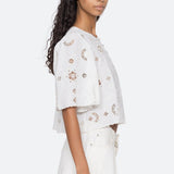 Gardener Emb S/Slv Top White