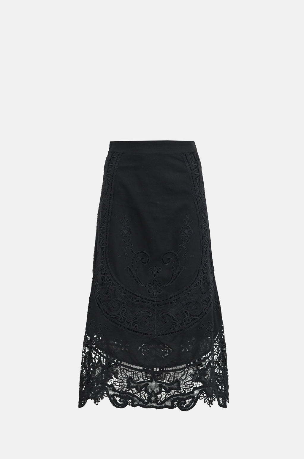 Sea New York Gianna Lace Midi Skirt Black.