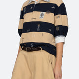 Juliet Emb S/Slv Rugby Top Multi