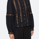 Kaiya Floral L/Slv Top Black