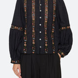 Kaiya Floral L/Slv Top Black