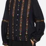 Kaiya Floral L/Slv Top Black