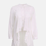 Sea New York Kathleen Tuxedo Long Sleeve Shirt Cream.
