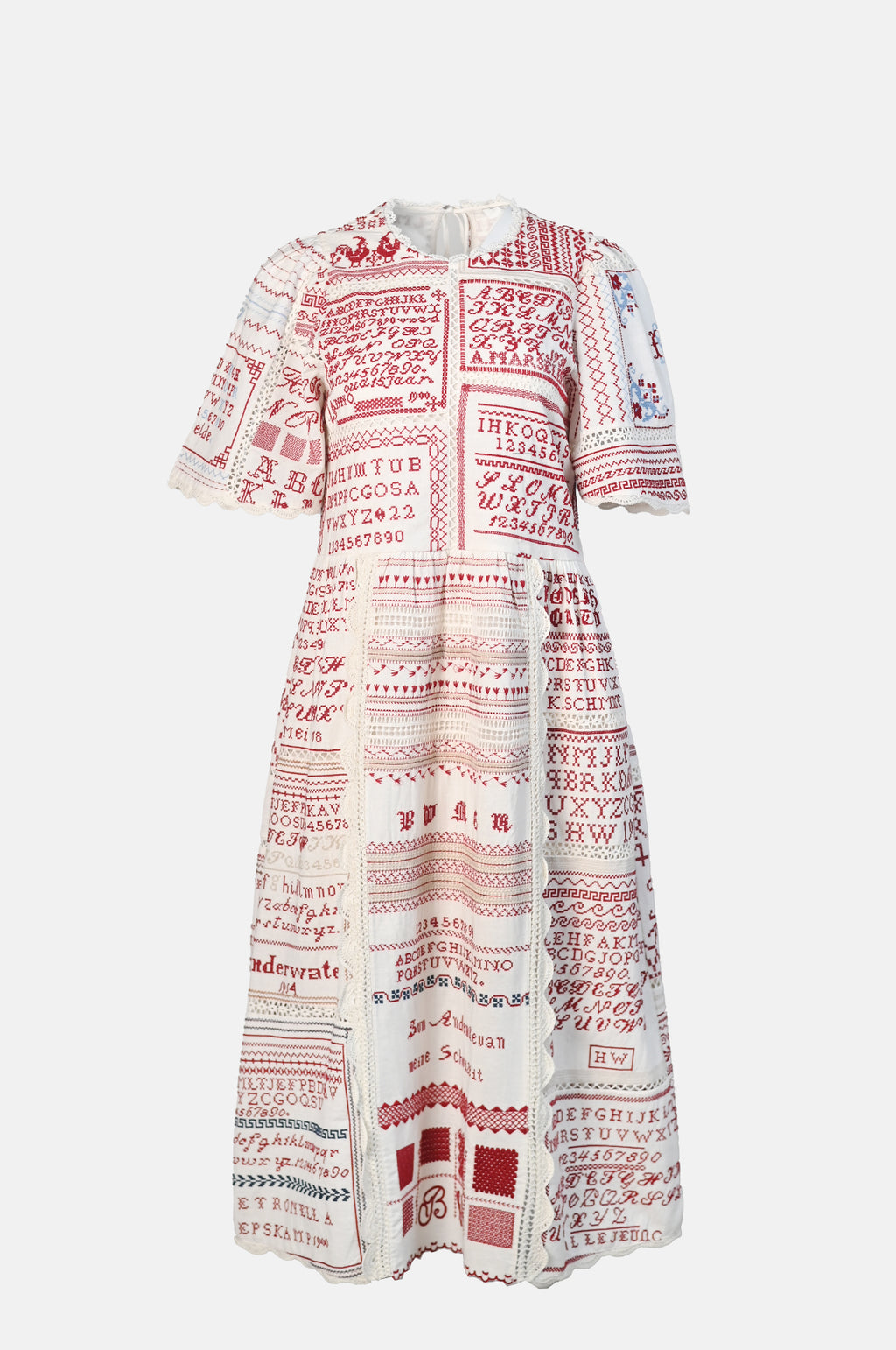 Sea New York Kit Embroidery S Slv Midi Dress Cream.