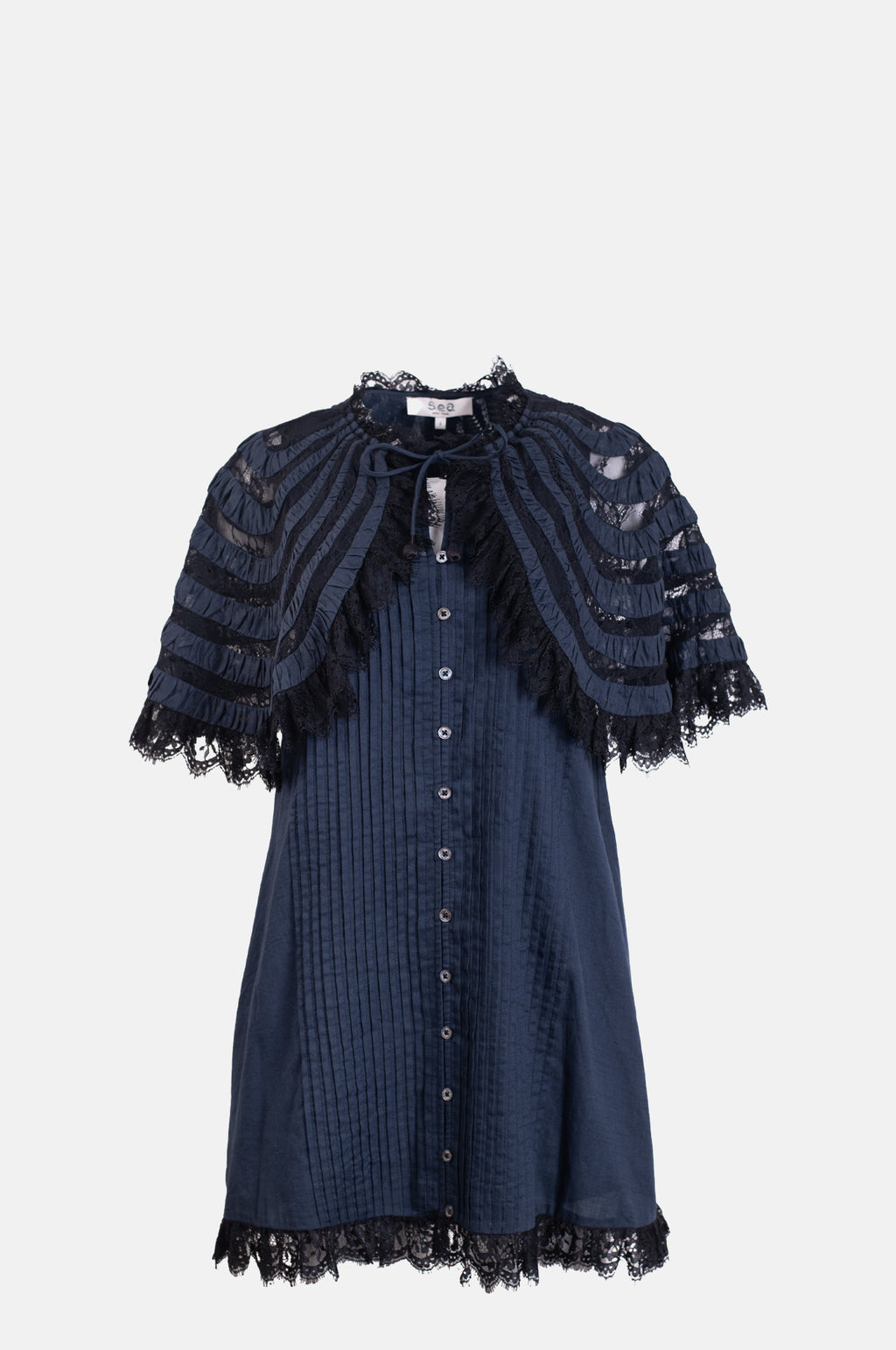 Sea New York Margaret Capelet Mini Dress Blue.