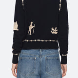 Margeurite Lace Patch L/Slv Cardigan Navy
