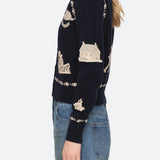 Margeurite Lace Patch L/Slv Cardigan Navy