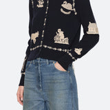 Margeurite Lace Patch L/Slv Cardigan Navy