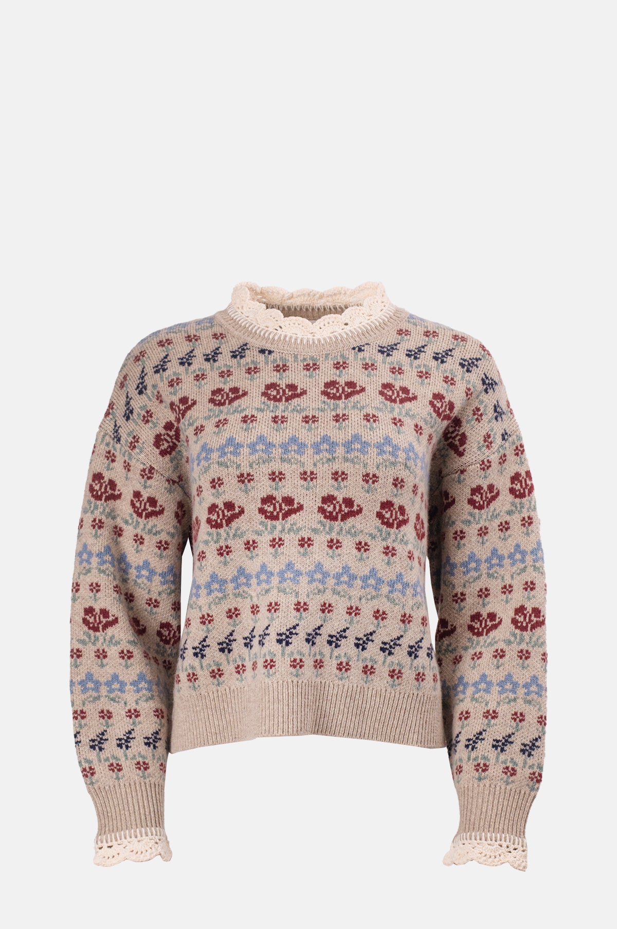 Sea New York Preston Knit Crew Neck Sweater Cream.