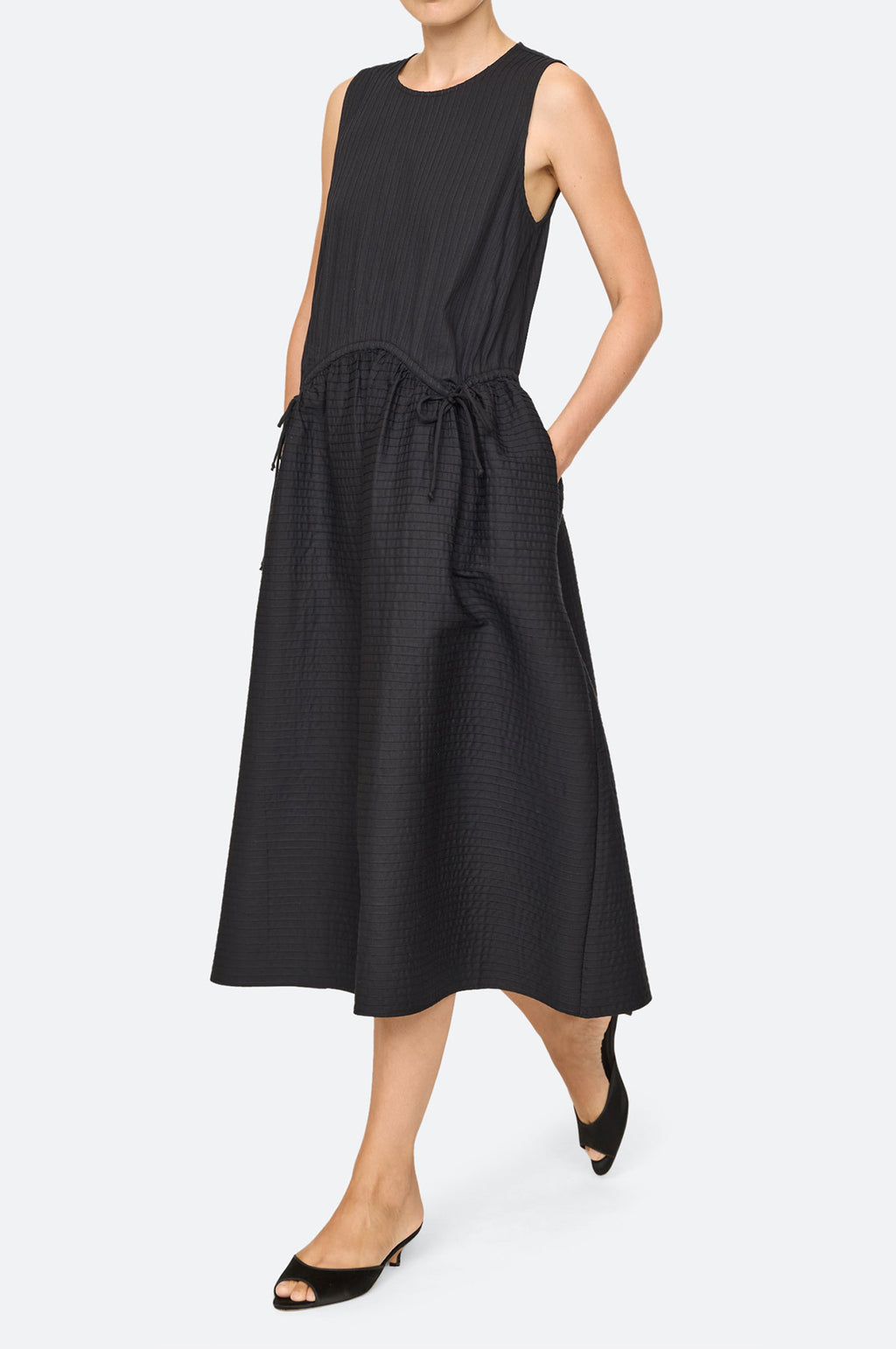 Roni Solid Slvless Dress Black