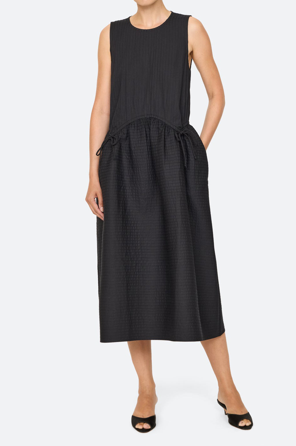 Roni Solid Slvless Dress Black