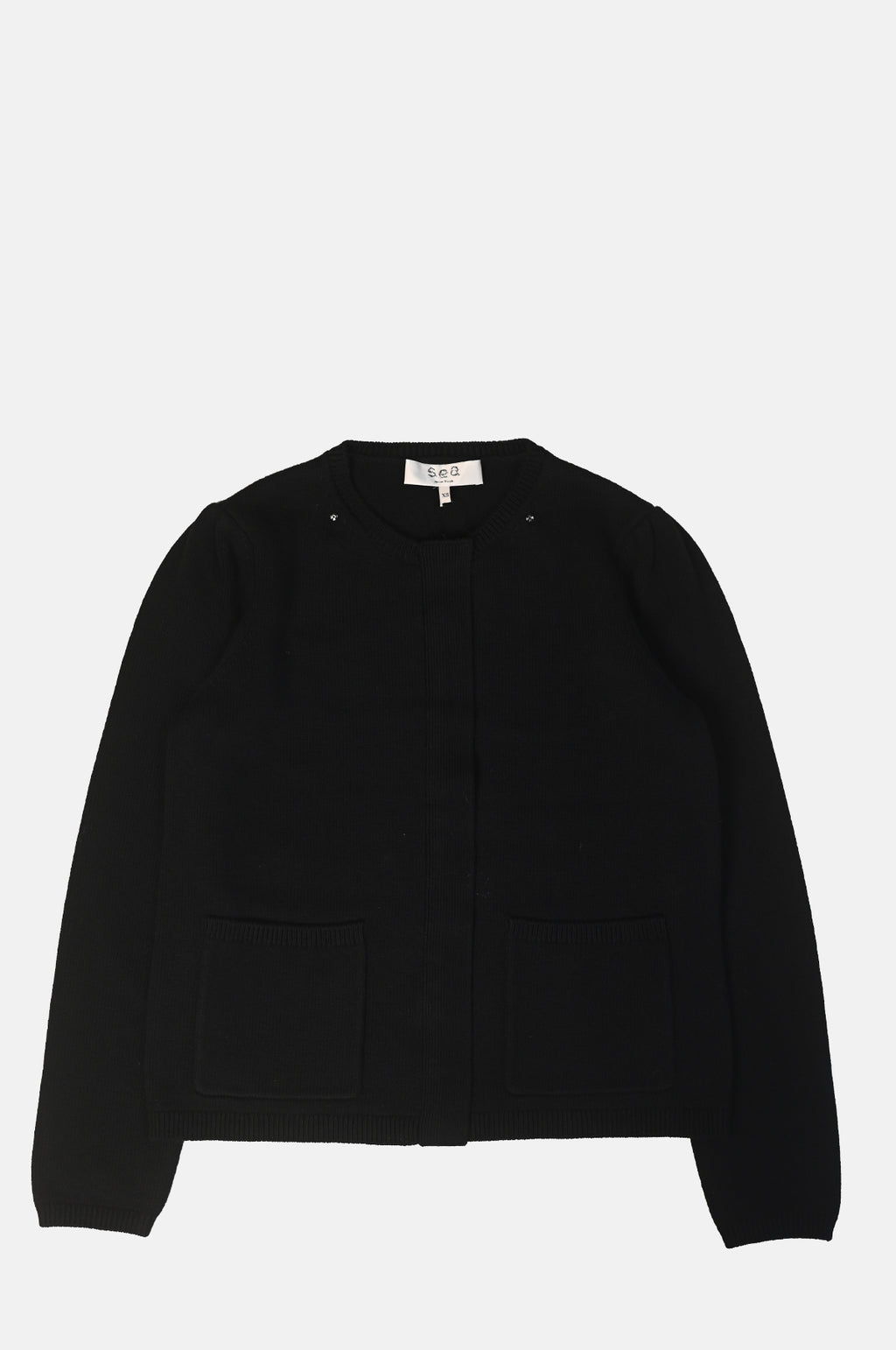 Seraphine Solid Knit Cardigan Black