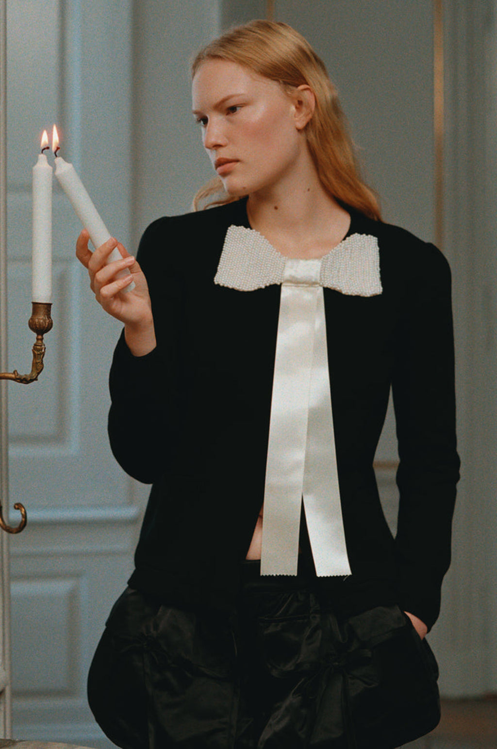 Sea New York Seraphine Solid Knit Cardigan Black.