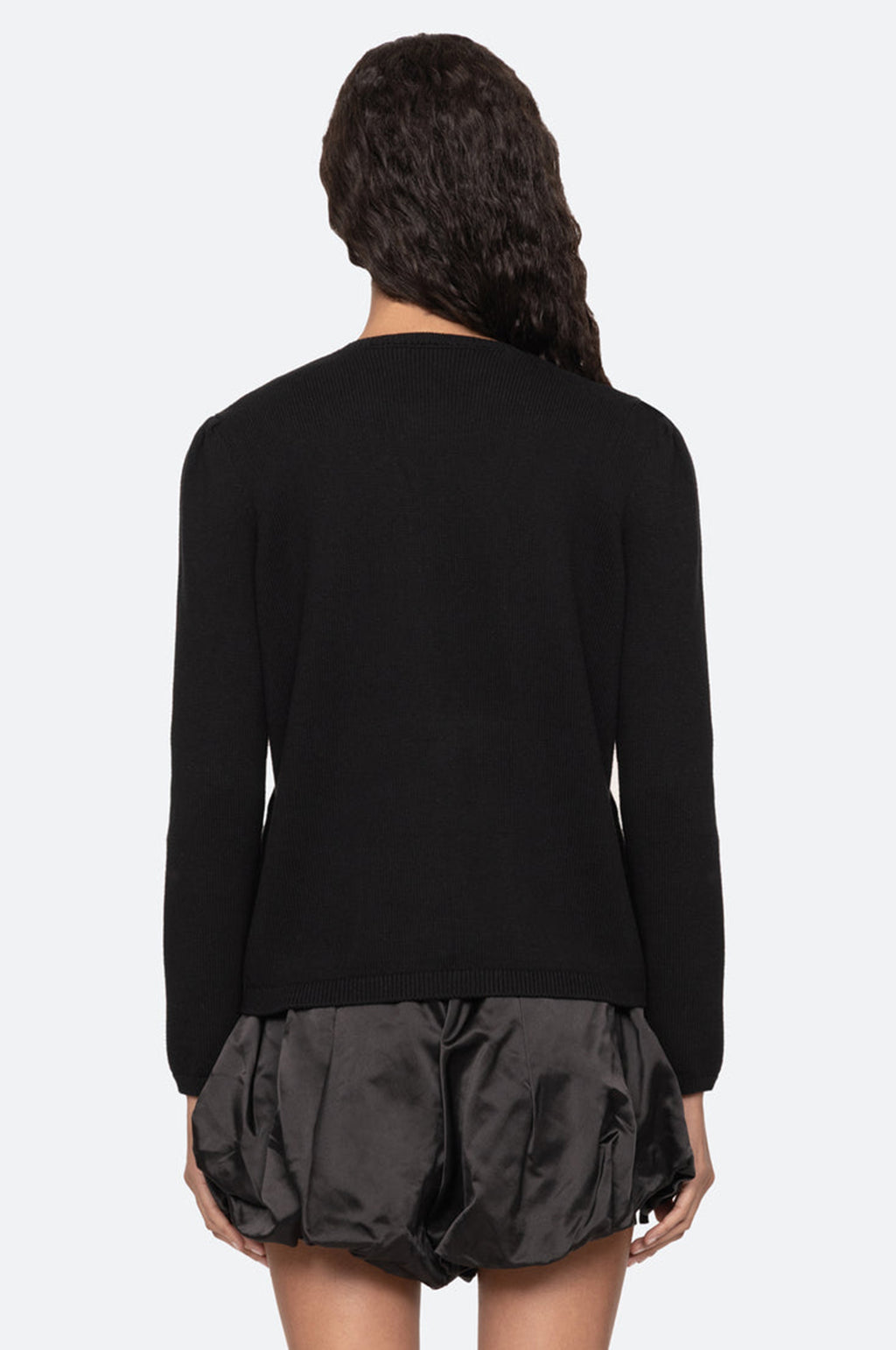 Seraphine Solid Knit Cardigan Black