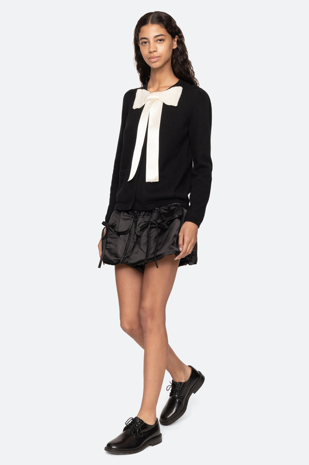 Seraphine Solid Knit Cardigan Black