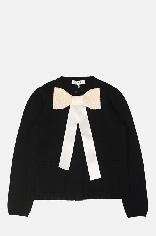 Seraphine Solid Knit Cardigan Black