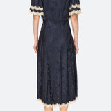 Shay Lace Cape Midi Dress Navy