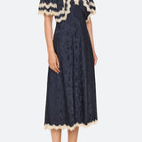 Shay Lace Cape Midi Dress Navy